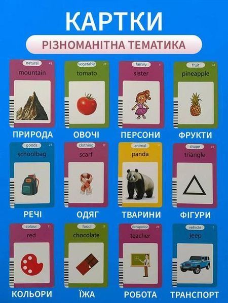 Дитячий набір карток для вивчення англійської мови VMHouse, 112 карток pbl-050 фото