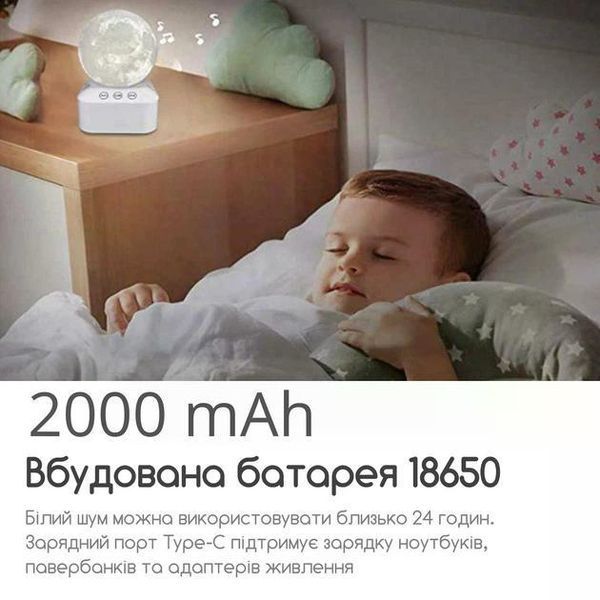 Нічник-генератор білого шуму Swan Baby Q2 &laquo;Місяць&raquo; pbl-105 фото
