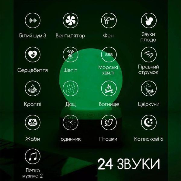 Нічник-генератор білого шуму Swan Baby Q2 &laquo;Місяць&raquo; pbl-105 фото
